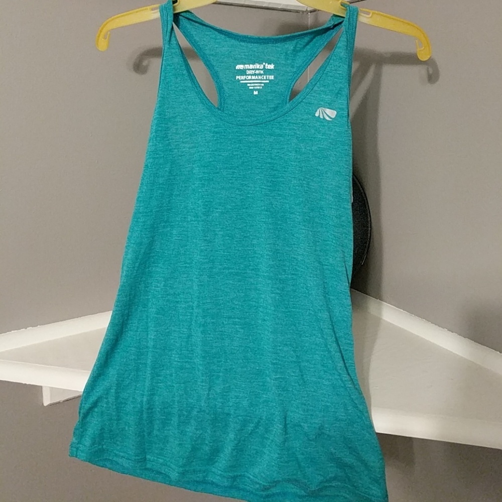 Marika teal dry wick exercise tank